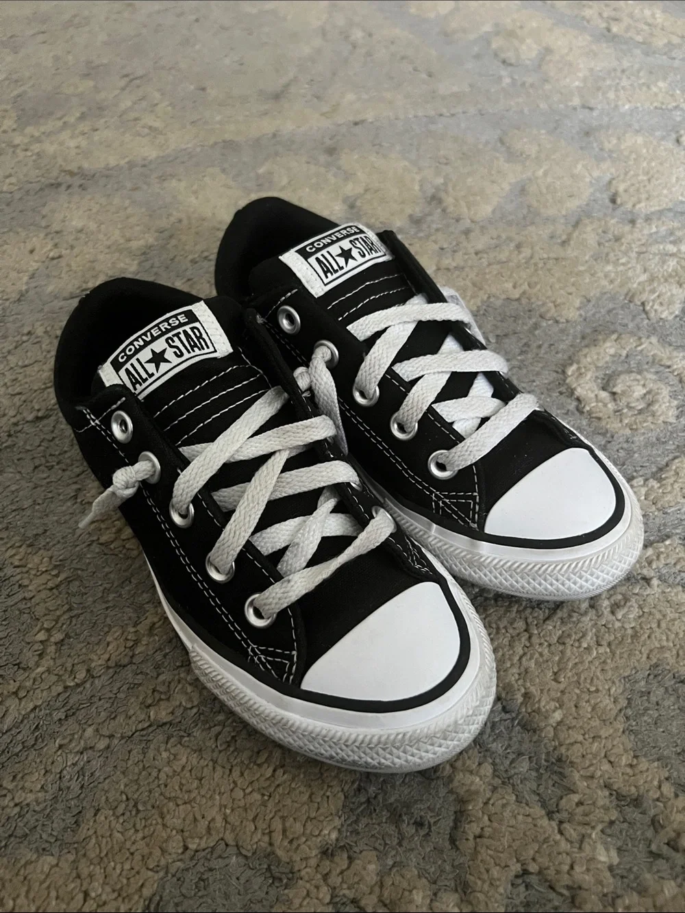 Converse Black and White Low-Top Canvas Sneakers